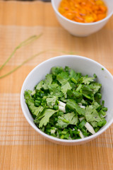Coriander in bowl