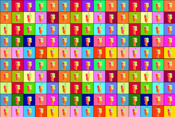 Fototapety  wzór kolorowych kwadratów i koktajli