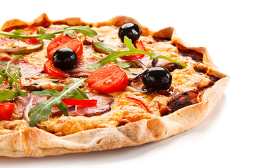 Pizza on white background