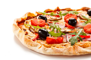 Pizza on white background