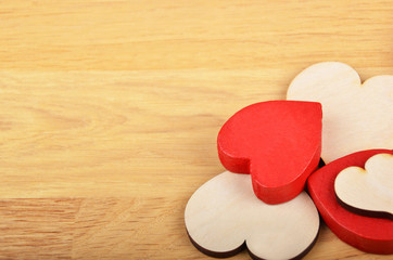 Fototapeta premium Heart on wooden background