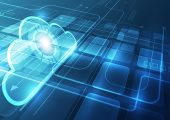 Abstract cloud technology background, vector illustration