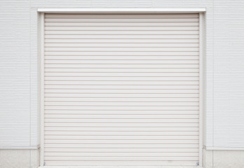 White metal roller door shutter background and texture..