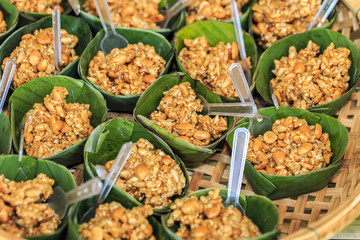 Thai dessert,Krayasart, Thai sweet made of rice ,nut,sesame-seeds and sugar