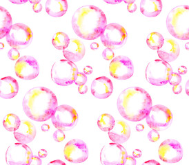 watercolor bubbles hand drawn element. rosy color painted ..bubb
