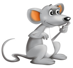 Cartoon happy mouse - isolated - illustration for children