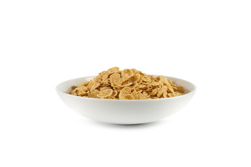Corn flakes isolated in a plate
