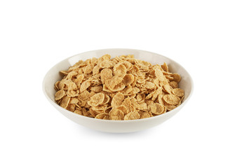Corn flakes isolated in a plate