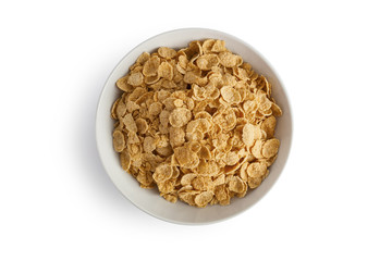 Corn flakes isolated in a plate
