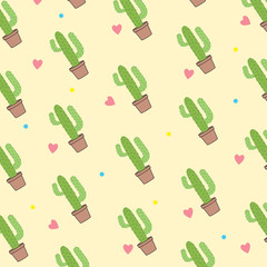 Cactus Pattern - vector illustration eps10