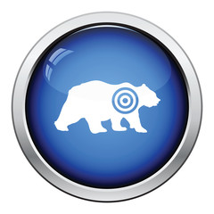 Bear silhouette with target  icon