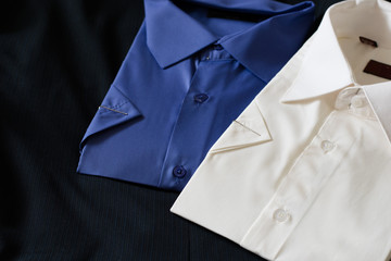 two shirts, blue and white, men`s fashion