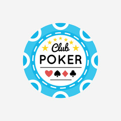 Casino, Poker chip vector design with card