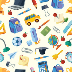 back to school seamless pattern