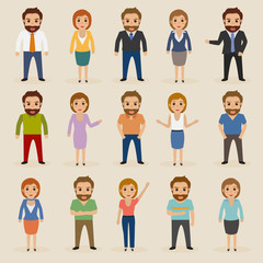 set of hipster people character