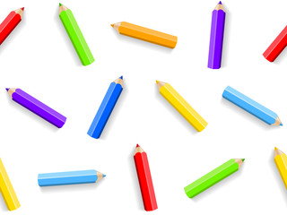 seamless background of colored pencils