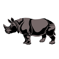 Obraz na płótnie Canvas adult black gray rhino silhouette