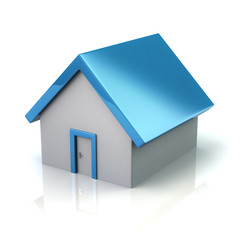 3d illustration of blue home