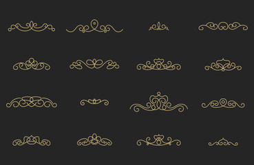 Wicker lines and old decor elements in vector.