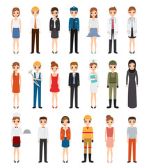 Set of people character with job. Occupation character.