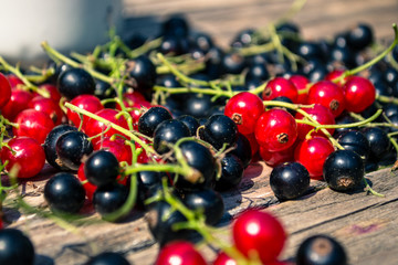 Fresh berries on a wooden table