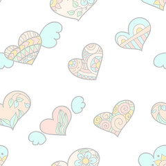 Valentine's Day doodles. Romantic hand drawn elements.Vector. Romantic pattern.