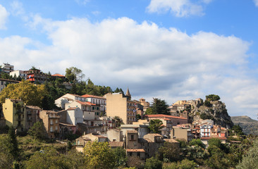 Obraz premium View of mountain village Novara di Sicilia, Sicily, Italy 