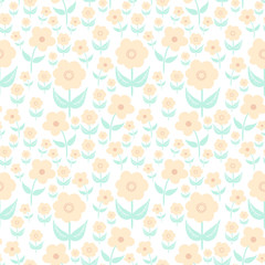 Seamless floral pattern. Flowers texture. Vector illustration.