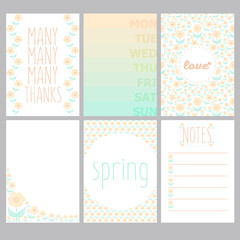 Creative journaling card. Collection - Spring. Vector.