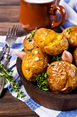 Young baked potatoes