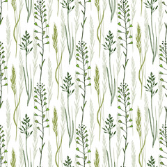Wild flowers seamless pattern background. Vector eco print for packaging design or textile