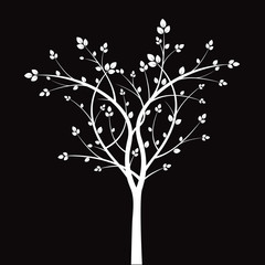 White Tree. Vector Illustration.