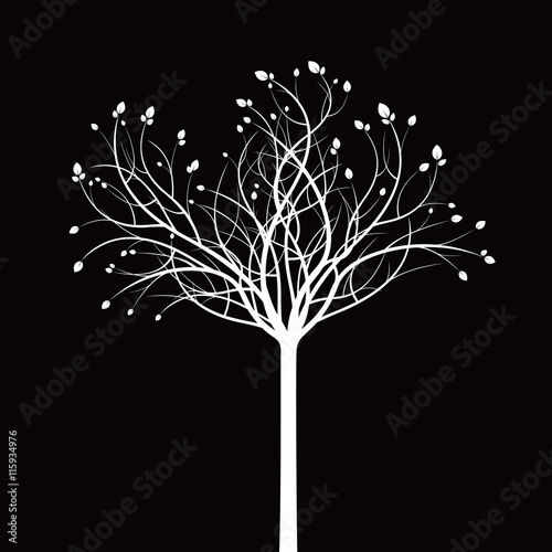 "White Tree. Vector Illustration." Stock image and royalty-free vector