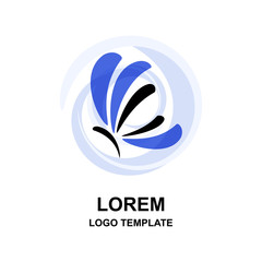 Modern colored vector logo with butterfly