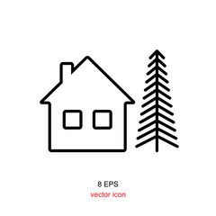 Home and tree simple icon