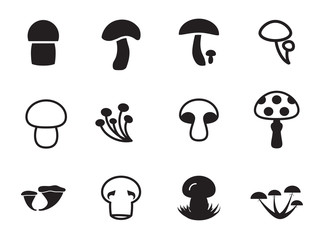 mushroom vector icon set