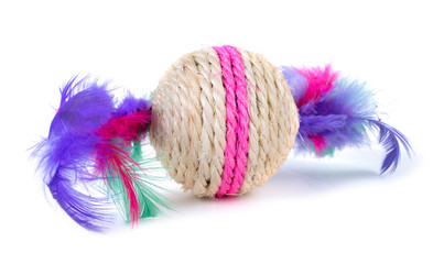 ball toy for cats isolated on a white background
