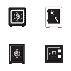 Obraz premium Simple black icon of safe