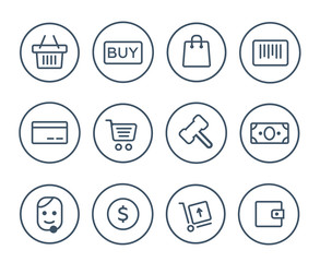 E-commerce shopping icons