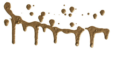 drops of mud sprayed a white background