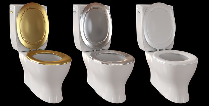 3D rendering a set of a toilet bowl.