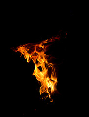 Obraz premium Fire flames on black background