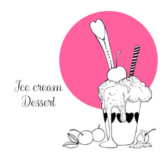 Hand drawn Ice Cream Dessert