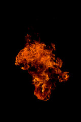 High resolution fire collection isolated on black background