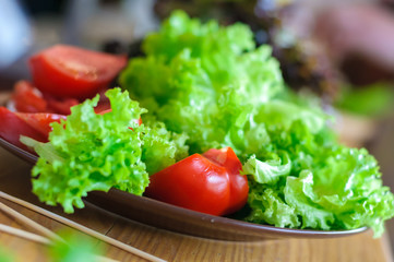 salad plate with tomato