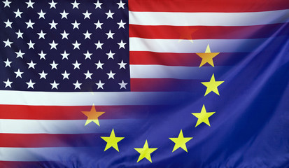 European Flag merged with Flag of USA