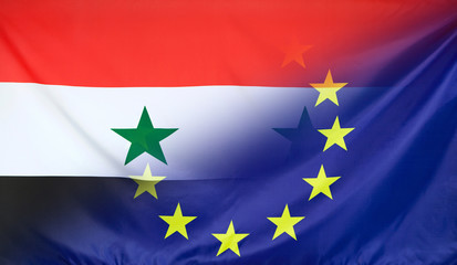 European Flag merged with Flag of Syria
