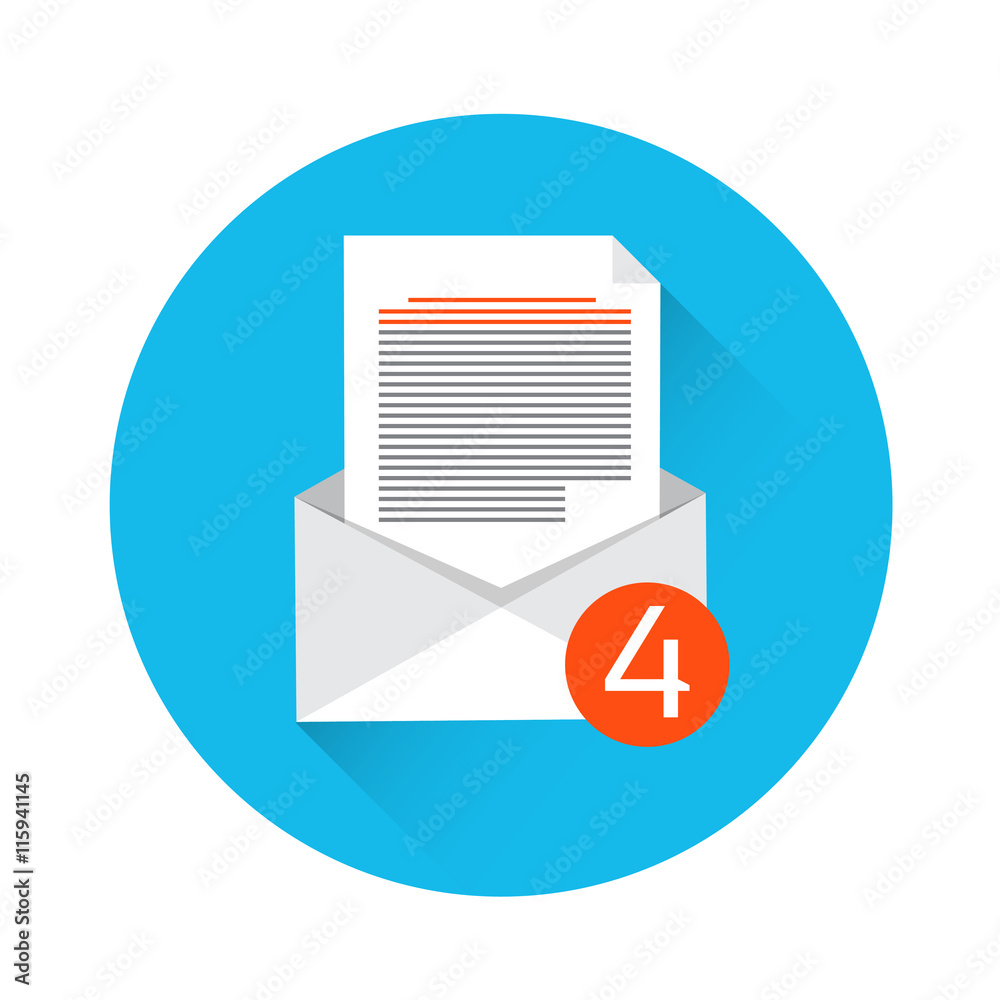 Poster envelope open mail email inbox message icon