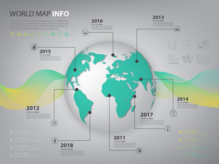 worldwide map infographic for business presentation and slide sh