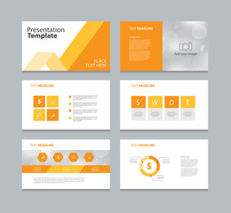 orange page presentation layout design template with info graphic element for brochure report and book page